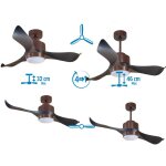 Klassfan - bolt, ventilateur d�stratificateur d'air, moteur chrome pales bois 166 cm, 100 % efficace ...