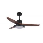 Klassfan - darkwind, un destratificateur et un ventilateur de plafond dc pales bois, point lumineux puissant ...