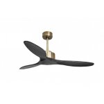 Klassfan - modulo de super destratificateur et ventilateur dc 132 cm laiton pales bois noir sans lumi�re ...
