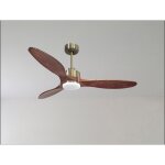 Klassfan - modulo latino slim - super destratificateur et ventilateur dc 132 cm chocolat pales bois clair ...