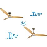Klassfan - modulo slim - super destratificateur et ventilateur dc 132 cm chocolat pales bois blanc avec ...