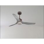 Klassfan - ouray de ventilateur de plafond et destratificateur moteur dc chrome pales bois sombre 30 ...