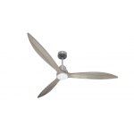 Klassfan - tenerife - super destratificateur et ventilateur dc 166 cm chrome pales bois gris avec lumi�re ...