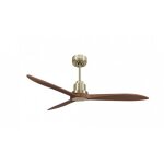 Klassfan - tenerife ring - super destratificateur et ventilateur dc 132 cm laiton pales bois sombre sans ...