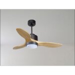 Klassfan - twist, ventilateur d�stratificateur d'air, pales bois noir166 cm moteur chrome, sans lumi�re ...