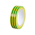 Ruban adhsif isolant vert / jaune en pvc d'usage courant. dimension 15 mm x 10 m (ris54)