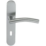Paire de poign�es de porte klose besser inox 304 sur plaque  romy vague  trou petite cl�