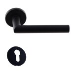 Klose besser ? paire de poign�es de porte � cylindre ? inox 304 noir mat ? angle vif ? compatible �paisseur ...