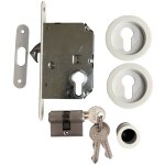 Klose besser ? serrure � galandage blanche avec cylindre 20x20mm ? 3 cl�s ? entraxe 47mm ? g�che coulissante ...