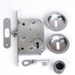 Klose besser ? serrure � cl� pour porte coulissante galandage ? aluminium argent ? dimensions 48mm � ...