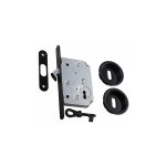 Klose besser ? serrure monopoint en applique pour porte � galandage 40mm ? acier noir satin ? avec tire ...