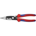 Knipex - 13 92 200 pince pour installations �lectriques avec poign�es multimati�res atramentis�e noire ...