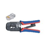 97 51 10 sb pince � sertir pour fiches western avec poign�es multimati�res brunie 190 mm - knipex