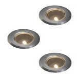 Konstsmide mini led ground spot ensemble de 3 spots encastr�s au sol en acier inoxydable mini syst�me ...