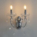 Kosilum - applique 2 bras cristal baroque pampilles argent - pavia
