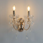 Kosilum - applique 2 bras cristal baroque pampilles or rose - pavia