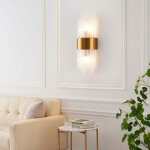 Applique art d�co verre m�tal dor� - almeria