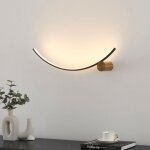Kosilum - applique led demi cercle noir support laiton - curva