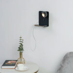 Kosilum - applique murale liseuse noire avec interrupteur - lyngen