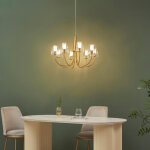 Kosilum - grand lustre baroque dor� 8 bras verre transparent - cerenova