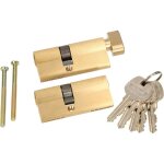 Kotarbau - lot de 2 cylindres profil�s � fermeture identique 30 x 40 mm avec bouton de fermeture