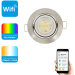 Ampoule led connect�e �clairage blancs + couleurs, gu10 spot encastrable aluminium bross� orientable ...