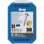 Kreg - 50 vis � trous de poche 51 mm rev�tu de zinc maxi - loc, filetage �pai sml - c2 - 50