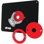Kreg - prs4034 plaque d'insertion pour table de toupie pr� - perc�e 298 x 235 x 9 mm + 3x bagues de r�duction ...
