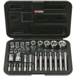 Ks tools - coffret de douilles et douilles tournevis torx� perc�, 1 / 4'' - 3 / 8'' - 1 / 2'', 30 pi�ces ...