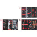 Ks tools - composition d'outils 3 tiroirs pour servante, 158 pi�ces - 714. 0158
