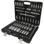 Ks tools jeu de douilles, 1 / 4  + 3 / 8  + 1 / 2  82 pces, dimensions en pouces en coffret