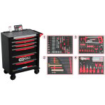 Ks tools - servante d'atelier 6 tiroirs fabriqu�e en france, �quip�e de 265 outils - 824. 6536f