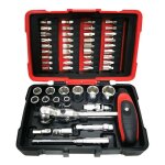 Ks tools - coffret de douilles et embouts ultimate 1 / 4'', 52 pi�ces avec cliquet modifix - 922. 0651 ...