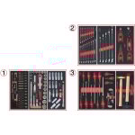 Ks tools - composition d'outils 3 tiroirs pour servante, 158 pices - 714. 0158