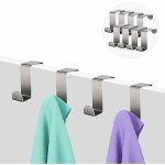 Ensemble de 8 crochets de porte, crochets rversibles en acier inoxydable sur placard et tiroir, crochets ...