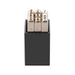 Jeu de chiffres � frapper 330 9 pi�ces chiffres 0 - 9 h. police d'�criture 3 mm ds bo�te pl.