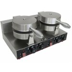 Kukoo - gaufrier electrique professionnel double plaque ronde en aluminium & tflon - anti stick 250c ...