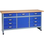 Kupper - k�pper �tabli mod�le 12877, l. 170 cm, 1 porte, 9 tiroirs, bleu outremer