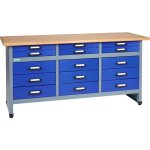 Kupper - kpper tabli modle 12977, l. 170 cm, 15 tiroirs, bleu outremer
