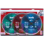 Kwb - einhell 49589399 jeu de 3 lames de scie circulaire scie � onglet 250x30mm 40t / 60t / 80t