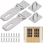 Jamais utilis�] kzq 2 pcs porte cadenas en acier inoxydable 5 pouces fermoir cadenas antirouille durable ...