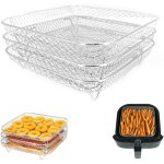 Kzq - 3 pi�ces grilles pour friteuse, panier en acier inoxydable pour friteuse grilles de d�shydratation ...