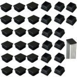 Kzq 32 pi�ces 40 x 40 mm tube carr� embouts � lattes, embouts de tube carr� en plastique noir pour produits ...
