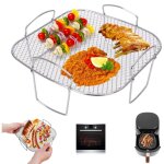 Kzq - accessoires de grille pour friteuse � air, grille de gril et de cuisson � la vapeur en acier inoxydable ...