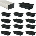 Lablanc - 18 pi�ces 60 x 40mm bouchon plastique embout rectangle carre noir d'obturation pour pieds de ...