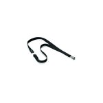Lacet textile noir durable avec mousqueton - identification professionnelle