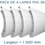 Pack 4 lames - 1500mm - pvc56 - blanc - aj - lakal