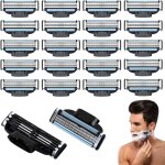 Lames de rasoir mach 3, 20 pi�ces recharges compatibles, hautement lubrifiantes pour rasage doux
