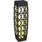 Lampadaire 20x20x68 cm, lampadaire solaire, avec abat - jour en rotin, capteur de lumi�re, �clairage ...