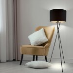 Etc - shop - lampadaire 3 pieds trépied textile noir lampadaire salon, avec interrupteur cadre métal, ... Etc - shop - lampadaire 3 pieds trépied textile noir lampadaire salon, avec interrupteur cadre métal, ...